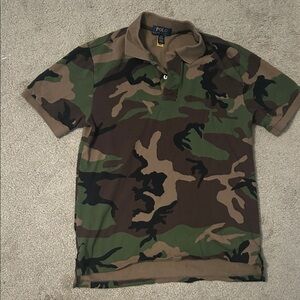 Polo by Ralph Lauren Kids Green and Brown Camouflage Polo